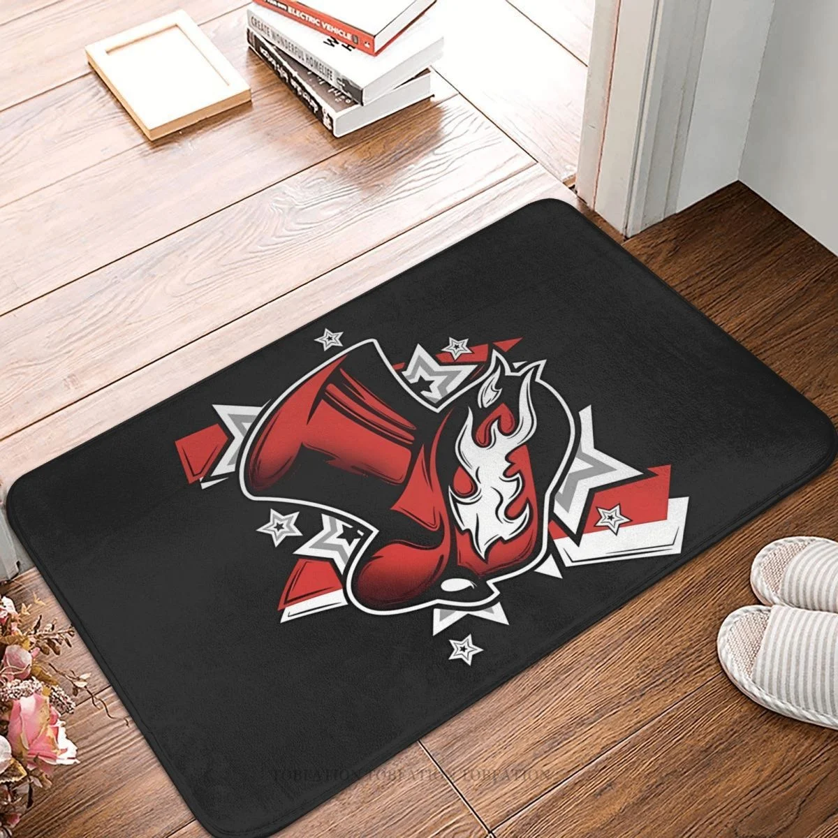 

Persona 5 Kitchen Non-Slip Carpet Royal The Phantom Thieves Logo Bedroom Mat Entrance Door Doormat Home Decoration Rug