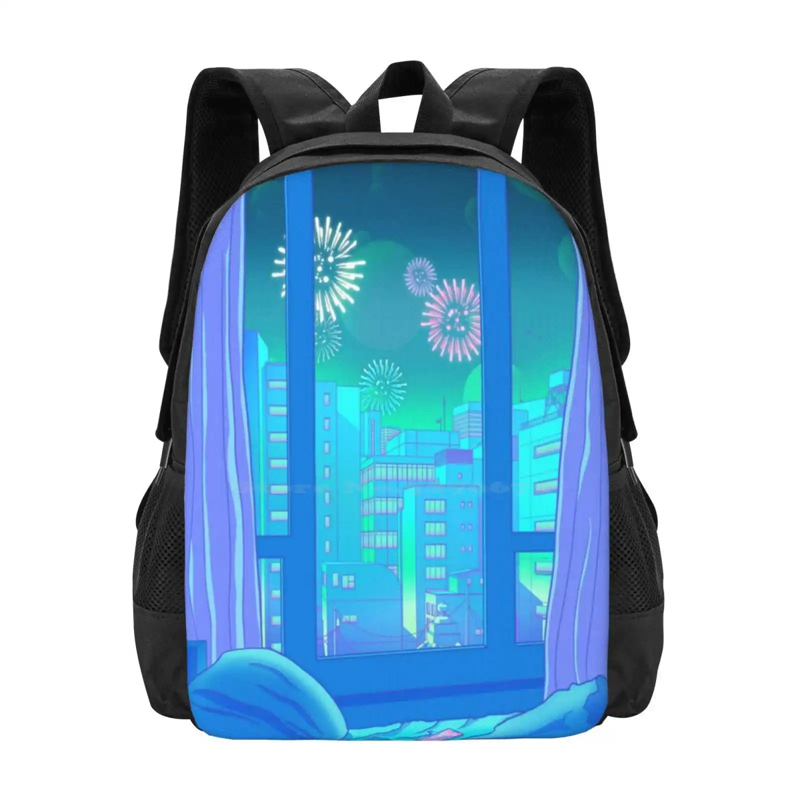 Летняя Ночная распродажа, рюкзак Shinjuku, модные сумки, летние японские ночные матсури, Токио, ханаби, Аниме Манга, небо, пастель, лофи