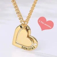 necklace for women fashion double heart forever best couples friend friendship stainless steel pendant necklace chain gift
