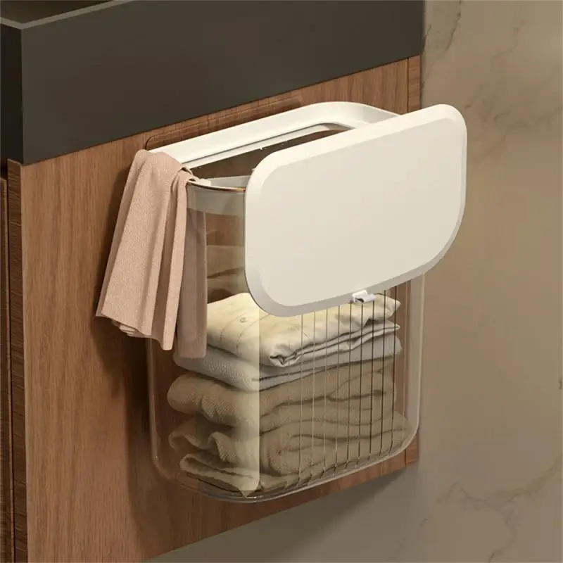 

Laundry Basket For Clothes Toys Waterproof Laundry Hamper Wall Hanging Storage Punche-free Home Storage Basket Bathroom Wall