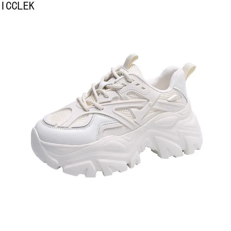 Женские кроссовки с вулканизированной подошвой Белые Повседневные на толстой