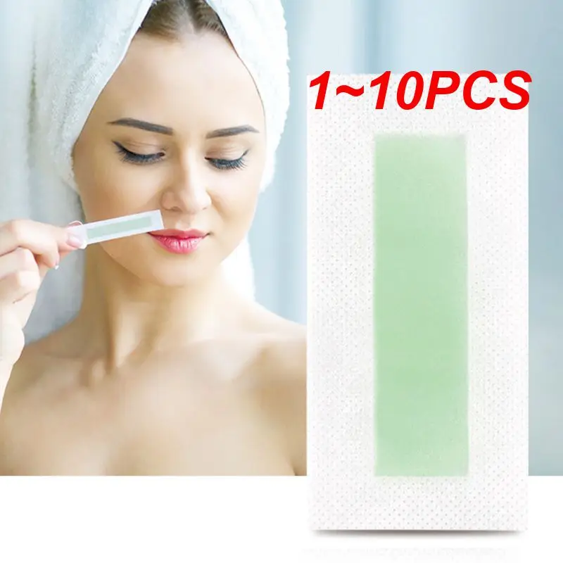 

Набор восковых полосок для удаления волос TSLM2, двусторонняя шелковая эпиляция, инструмент для красоты ног, тела, лица, 1-10 шт.