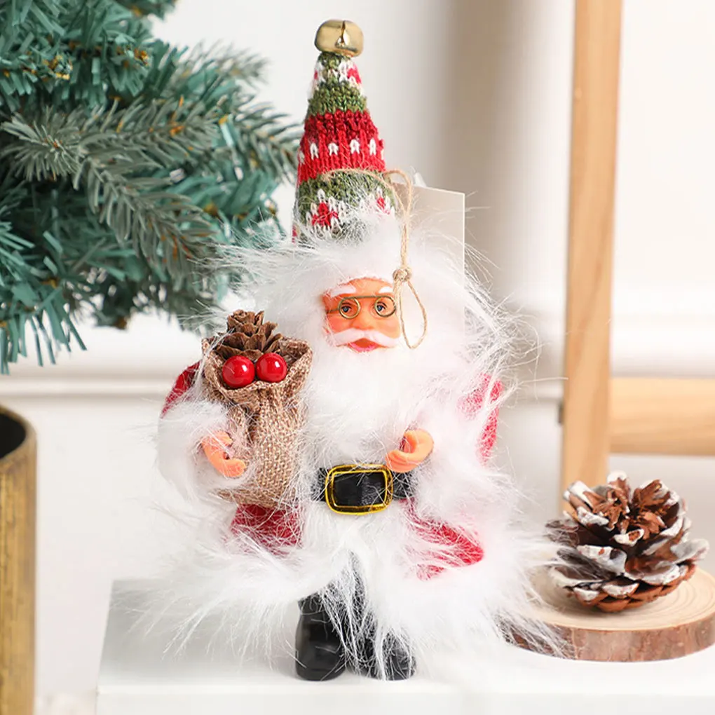 Рождественская стоячая кукла Санта-Клауса милые подвесные украшения плюшевые