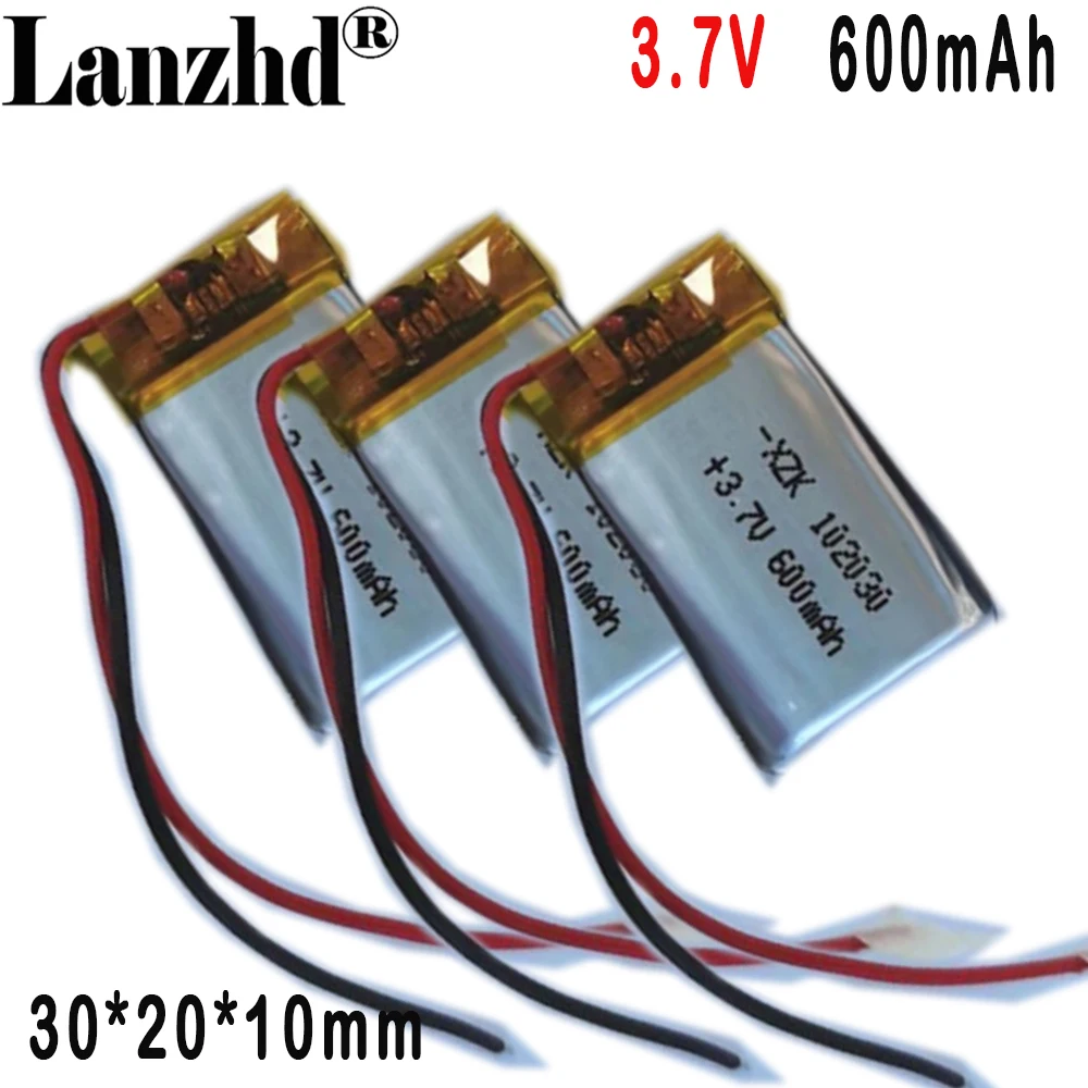 

3.7v Li Polymer lithium battery 102030 600mAh For beauty instrument special lithium battery point reader