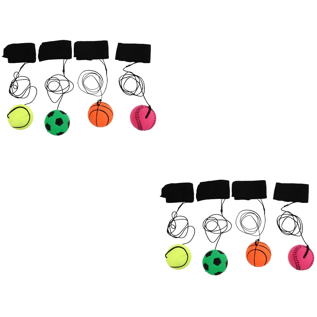 

8 Pcs Fluorescent Elastic Balls Wrist Balls Hand Toss Toy Balls Kids Plaything