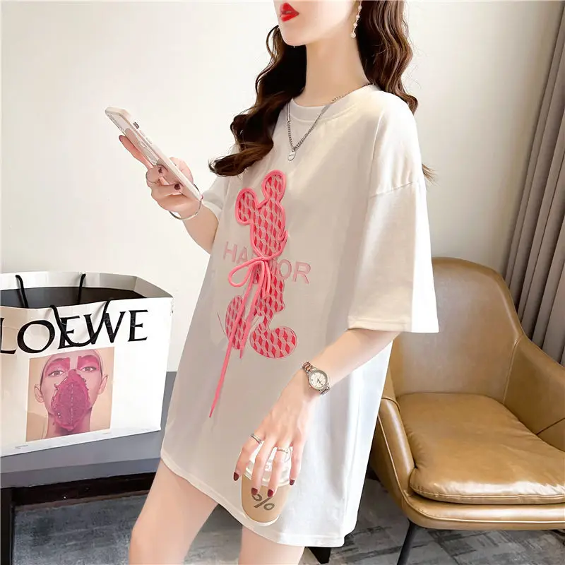 2022 дизайнерская нишевая футболка с коротким рукавом Микки-Маусом Disney женский