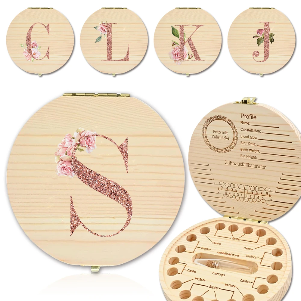 Деревянная коробка для зубов органайзер хранения молочных собирать зубы Umbilica