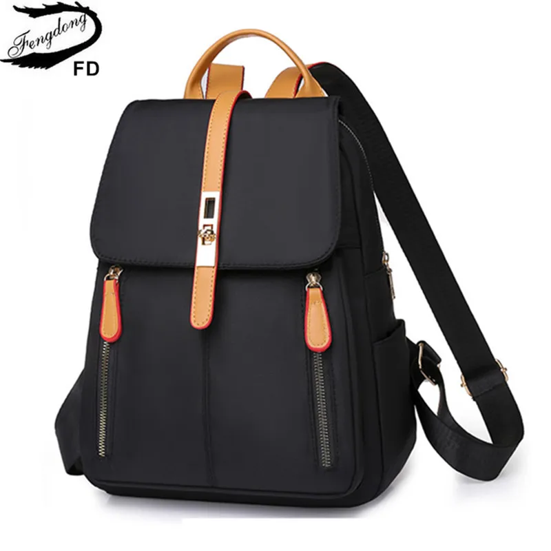 

Водонепроницаемый рюкзак из ткани «Оксфорд» для женщин, школьный ранец с защитой от кражи, Вместительная дорожная сумка, простая черная модная сумочка на плечо