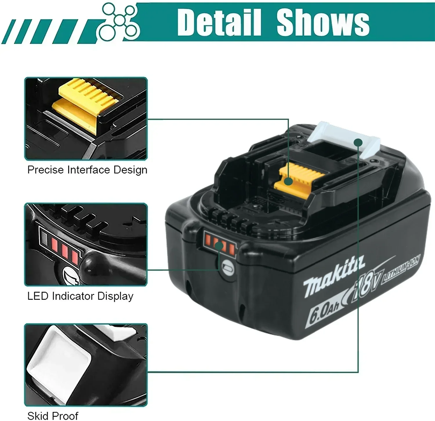 Аккумуляторная батарея makita 18 в 4000 мАч для электроинструментов