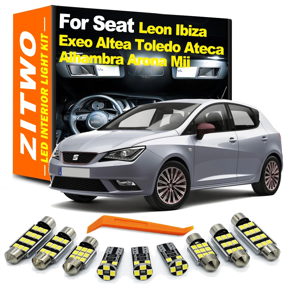 ZITWO – Kit d'éclairage intérieur LED Canbus  pour Seat Leon 1M 1P 5F Ibiza 6L 6J 6P Ateca Arona