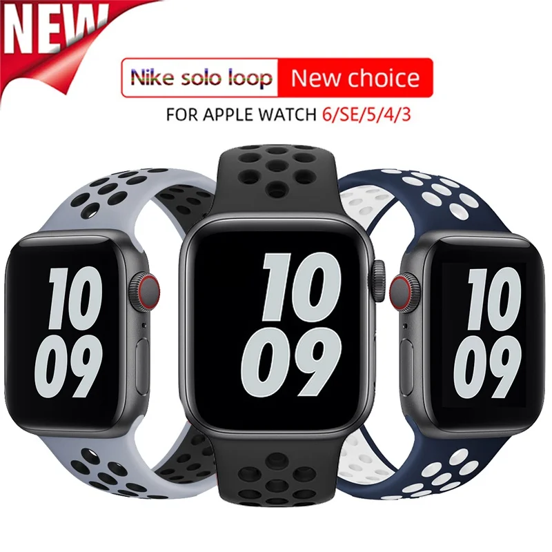 

Silicone Solo Loop Band for Apple Watch 7 41mm 45mm 6 Se 5 4 38 42mm Soft Sport Strap for Iwatch 5 3 40 44mm Wristband Bracelet