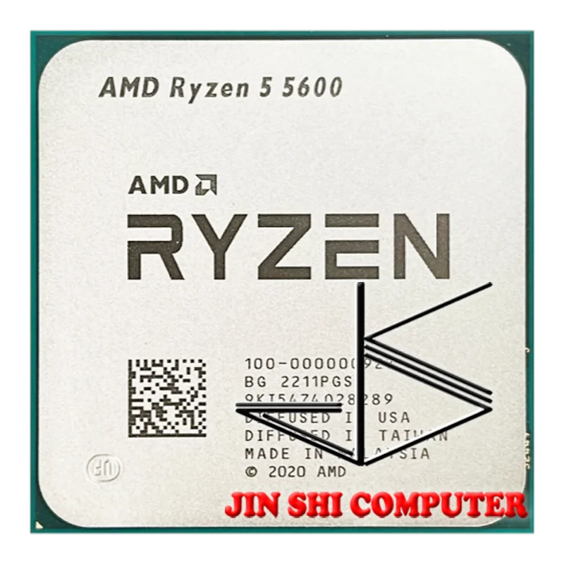  Процессор AMD Ryzen 5 5600 R5 5600 3,5 ГГц 6-ядерный 12-поточный процессор 7 нм L3 = 32M 100-000000927 разъем AM4 без вентилятора