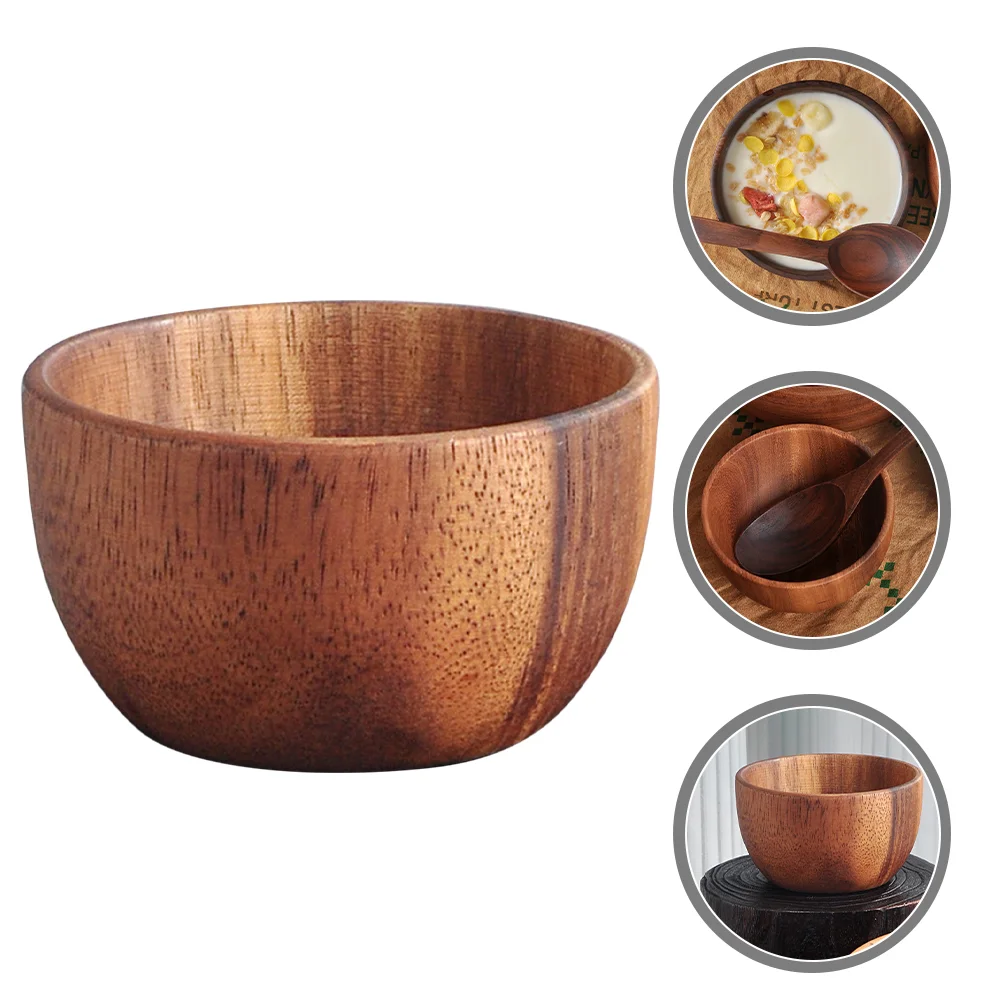 

Bowl Wooden Bowls Salad Soup Wood Ramen Rice Fruit Japanese Kitchen Dinner Dessert Prep Serving Metal Vintage Dishes Small Round
