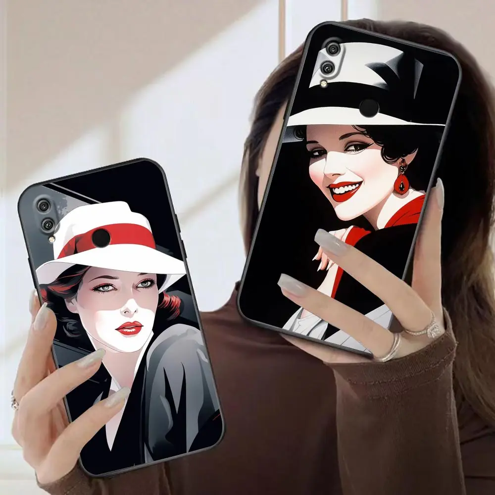 

Case For HUAWEI Honor 9X 9 8 8X Max 80 70 60 50 30 20 10 10I NOTE 10 Lite Pro Case Funda Coque Shell Capa Beautiful Retro Women