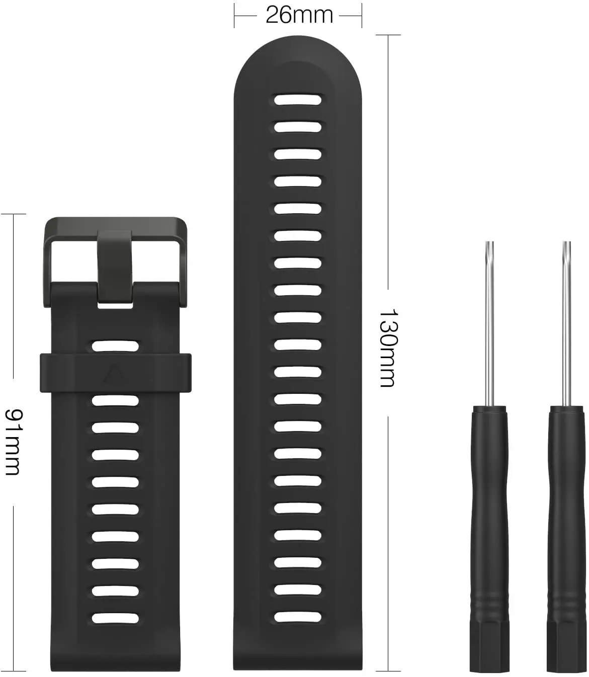 Ремешок для Garmin Fenix 3/fenix 5x Мягкая силиконовая лента Fit 6x/fenix 6x Pro/fenix 3 Hr/fenix 5x/5x Plus 26 мм
