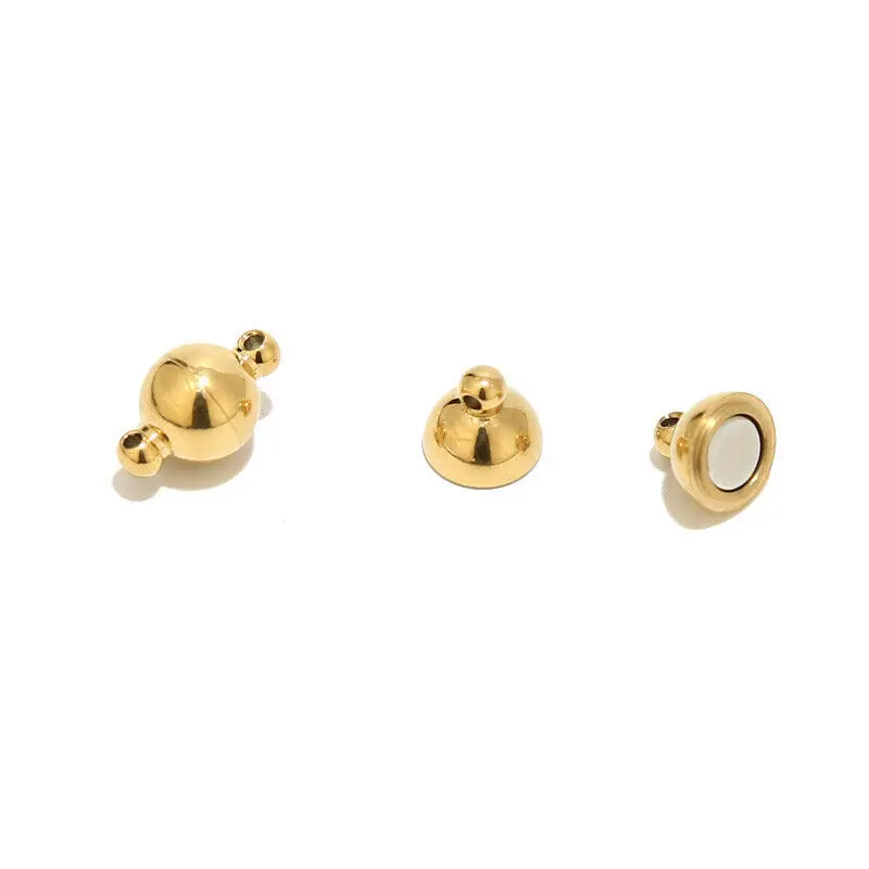

3pcs Gold Plated Stainless Steel 8*13mm Magnetic Clasps Magnet End Clasp Connectors For DIY Jewelry Making Findings Accessories