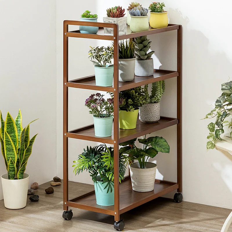 

Storage Shelf Modern Stand For Flowers Multifunctional Mobile Pulley Multi-scene Suitable For Indoor Gardening Flowerpot Stand