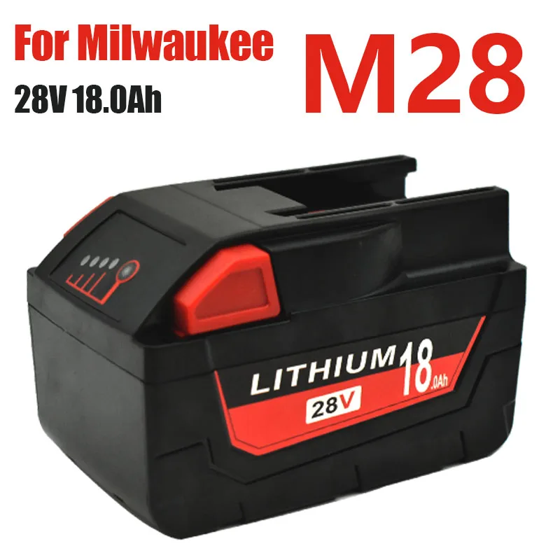 

100%Original 28V 6.0Ah-18.0Ah M28 For Milwaukee battery Li-Ion Replacement Battery For Milwaukee 28V M28 48-11-2830 0730-20 Tool