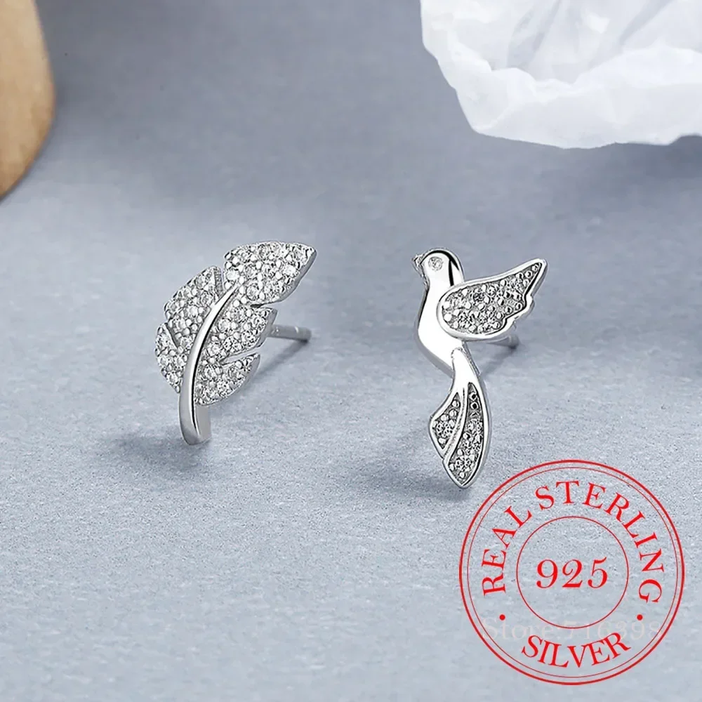 Корейские серьги-гвоздики из стерлингового серебра 925 пробы с милыми кристаллами