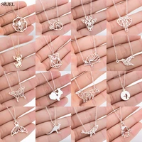 multiple cute animal pendants necklaces for women fashion origami elephant giraffe butterfly owl sloth necklaces bee jewelry