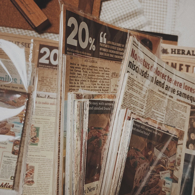 110 шт. старые новости винтажная бумага для рукоделия журнал нежелательной пищи