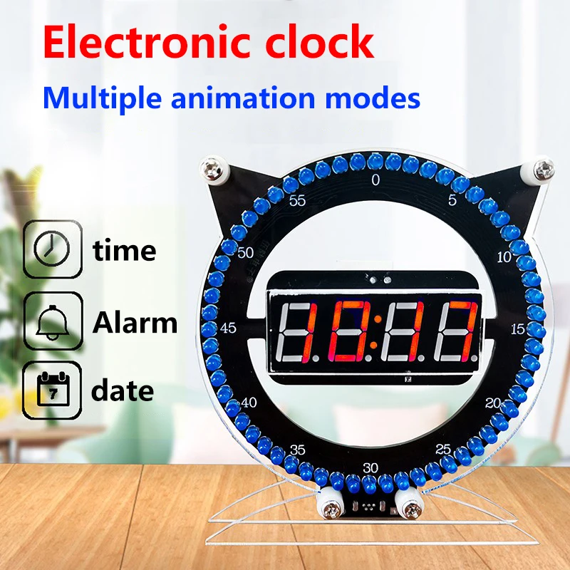 

Kitty electronic clock light control temperature creative alarm clock 51 single chip diy welding product kit assembly parts