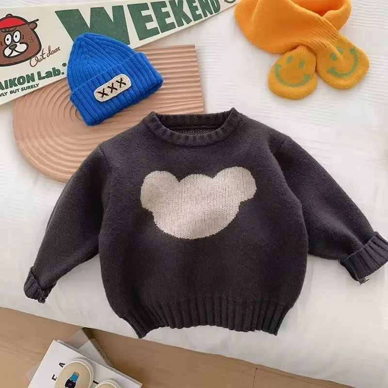 

New Winter Baby Girls Boys Clothes Baby Sweater Toddler Love Knit Sweater Newborn Knitwear Long Sleeve Cotton Baby Pullover Tops