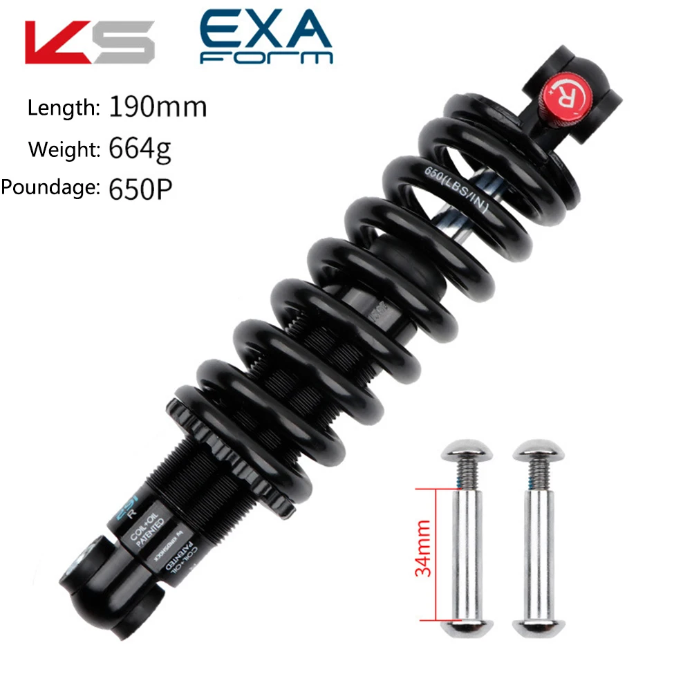 

Bicycle Rear Shock MTB Bike Spring Shock Absorber For Mountain Downhill Bike​ 125/150/165/190mm Electric Scooter