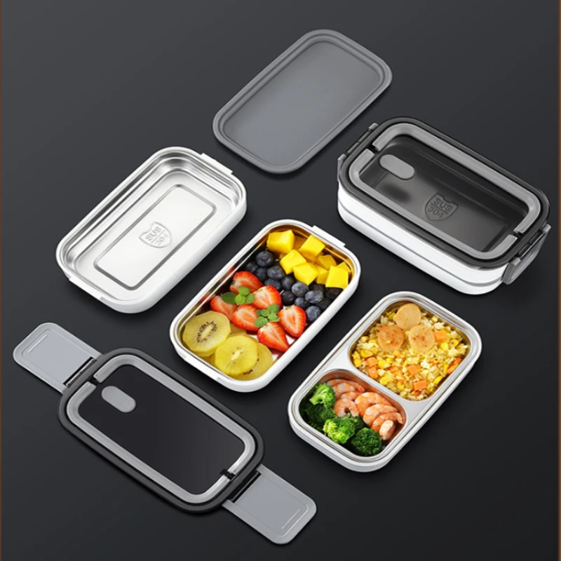 

Stainless Steel Lunch Box Bento Box For School Kids Office Worker 2 layers Microwae Heating Lunch Container Food Storage Box