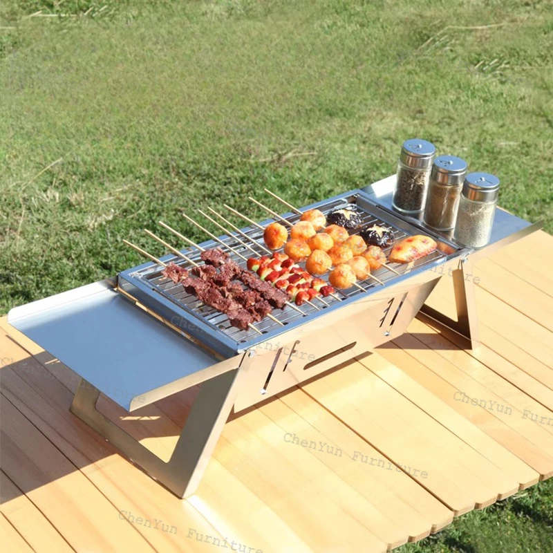 Уличная печь из нержавеющей стали для барбекю кебаб угольная уличная плита