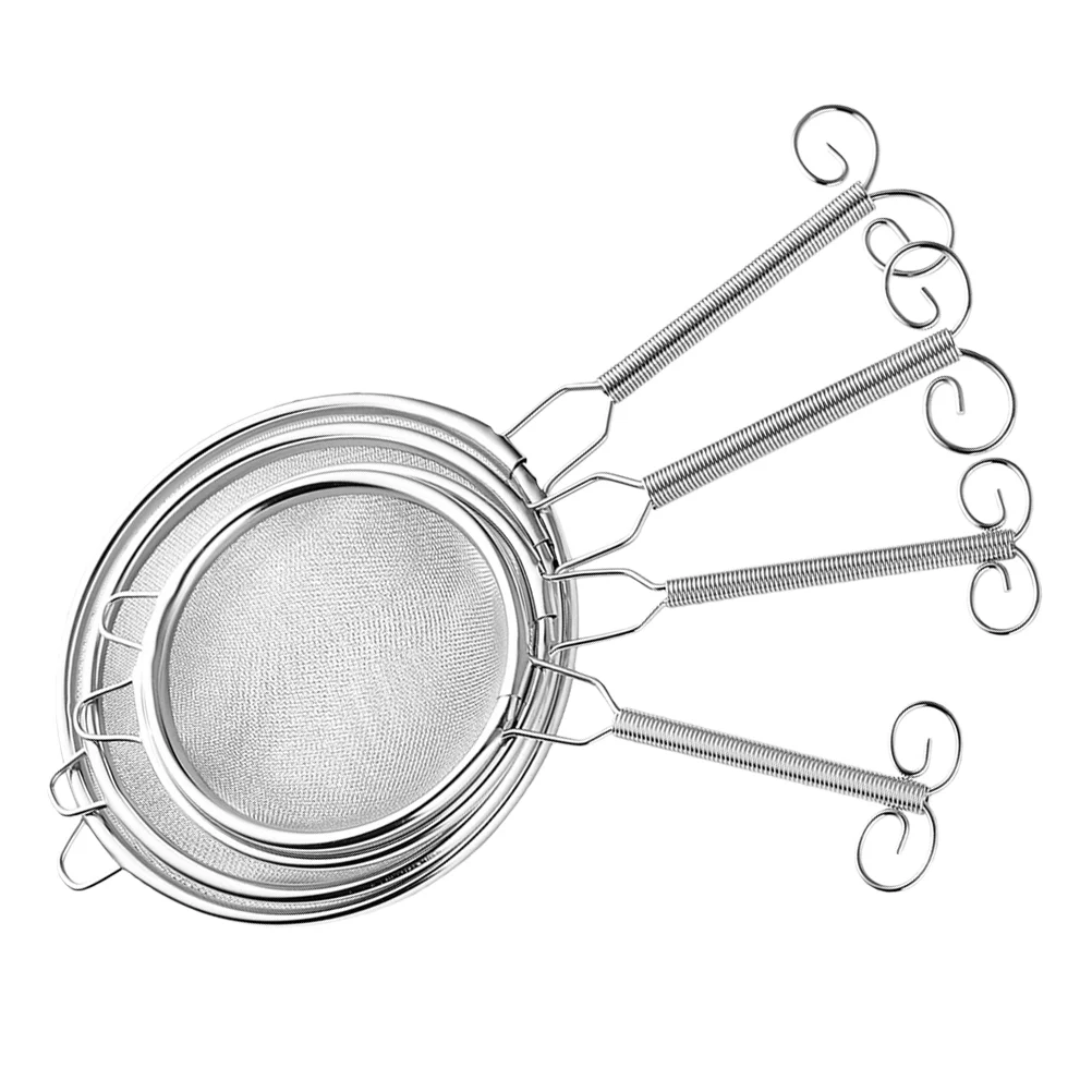 

4 Pcs Tea Leak Kitchen Mesh Strainer Colander Stainless Steel Ladle Portable Handheld Brinders for
