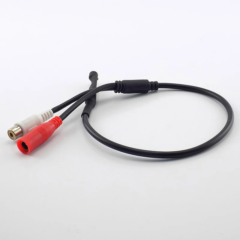 Мини-микрофон DC 12 В звуковой монитор аудио звукосниматель RCA кабель питания для