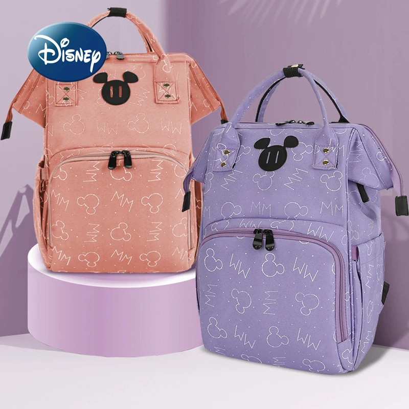 

Рюкзак на детскую коляску Disney, Вместительная дорожная сумка для грудного вскармливания, модный ранец для мам для подгузников