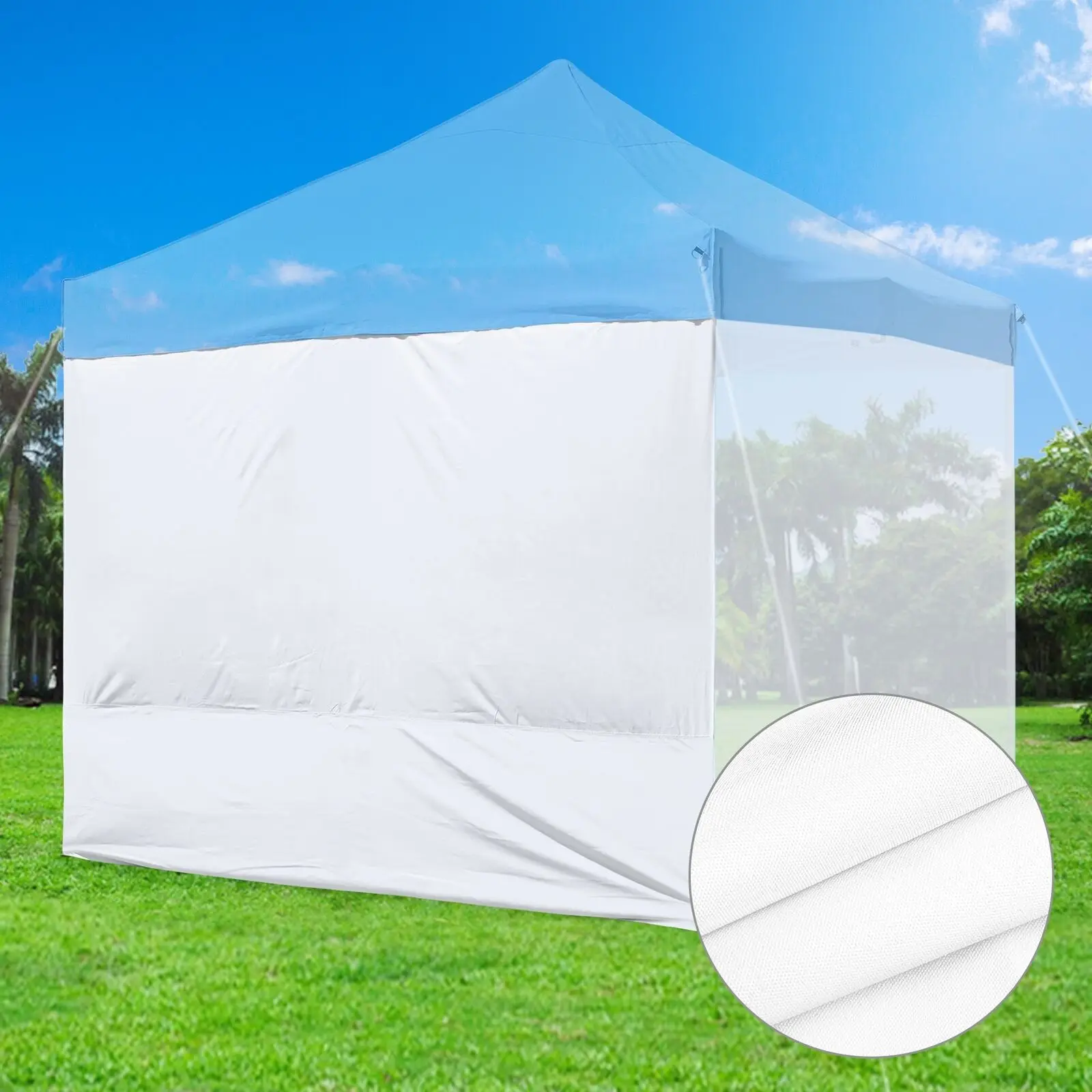 

10x7 Ft Oxford Fabric Canopy CPAI-84 Sidewall UV50+ Protection White