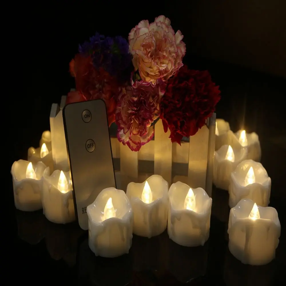 

12Pcs Flickering LED Candle Tealights Not Remote Decorative LED Candles