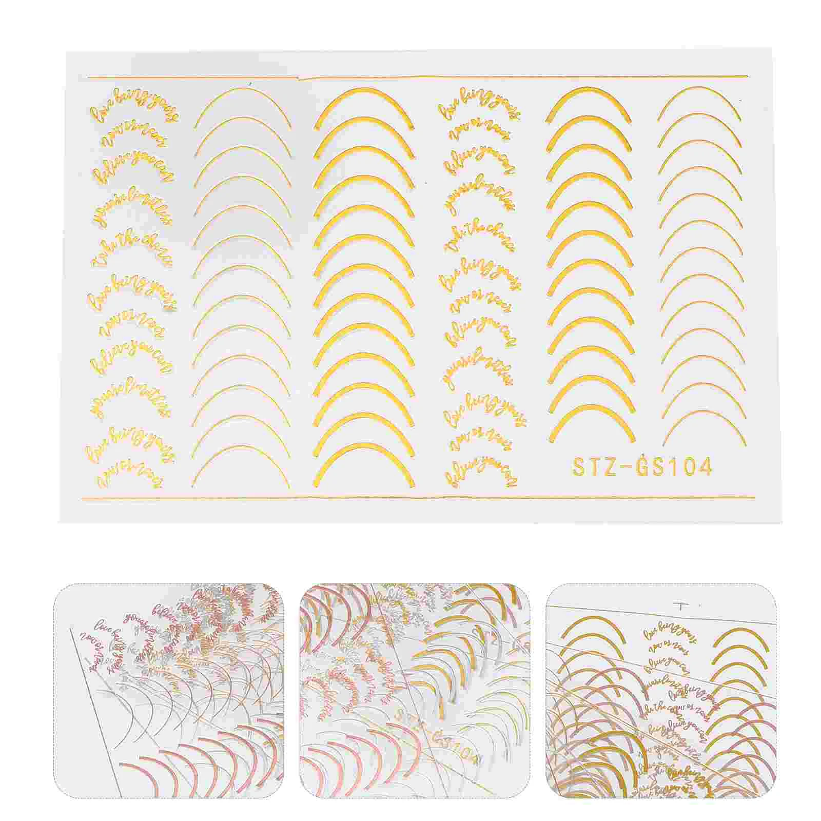 

Nail Stickers Decals Floral Sticker Decor Imitation Metal Line Manicure Decal Studdiy