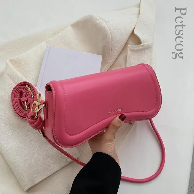 

2023 Pu Leather Trend Female Underarm Bag Fashion Purse Flap Handbags Petscog Luxury Designer Shoulder Crossbody Bags For Women