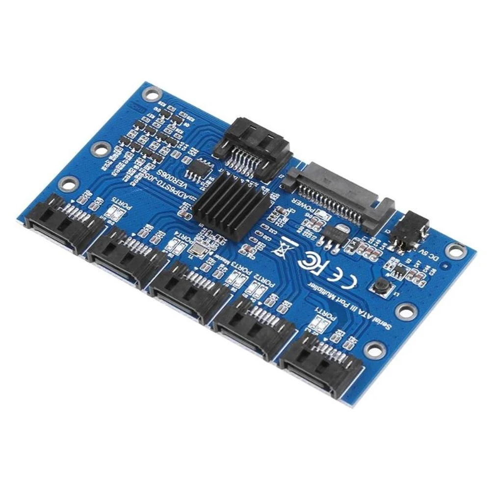 

1 to 5 Port SATA Adapter Multiplier Card SATA3.0 6Gbps PC SATA Expansion Riser