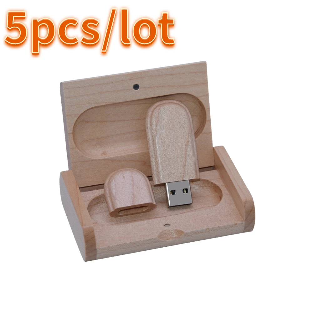 

5pcs/lot USB2.0 Custom LOGO Wooden Usb+Box USB Flash Drive Pendrive 4GB 8GB 16GB pen drive 32GB 64GB 128GB Memory Stick for Gift