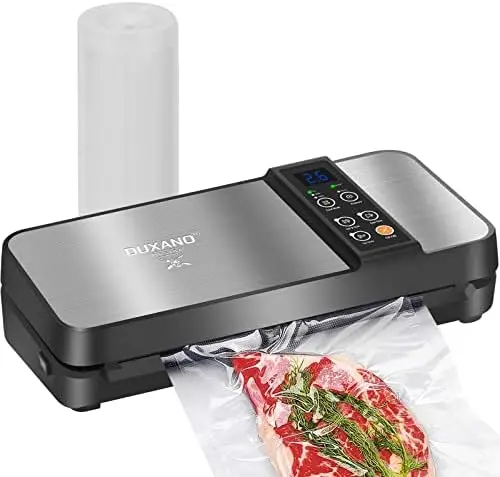 

Sealer Machine, 85kPa Pro Vacuum Food Sealer with Built-in Cutter and Bag Storage, Includes 2 Bag Rolls, Both Auto&Manual Op Vac