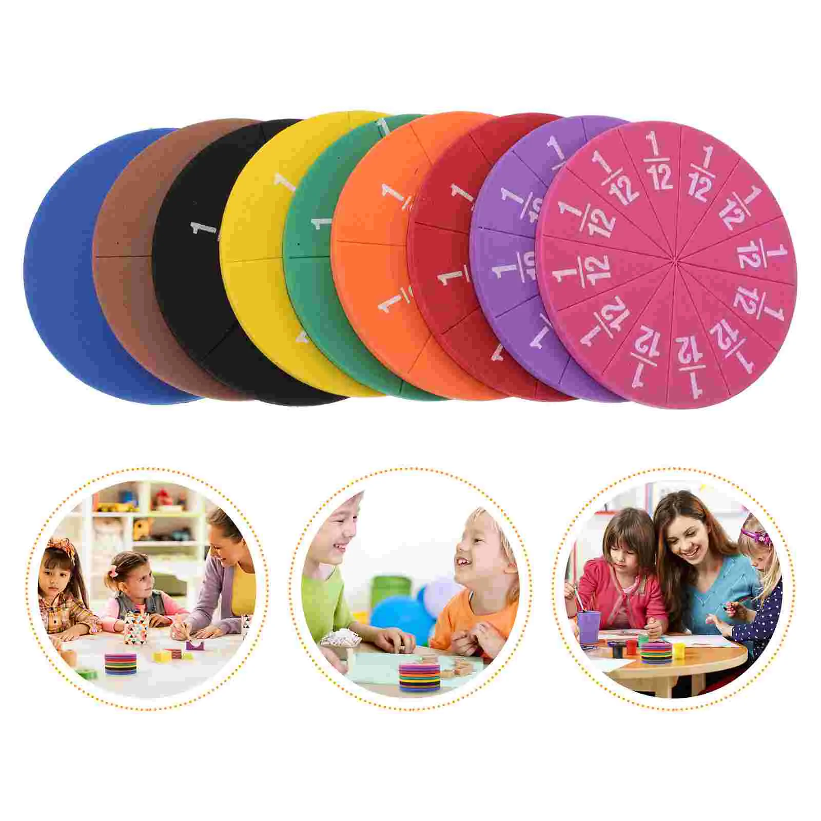 

2 Sets Children Education Fraction Cognition Trays Learning