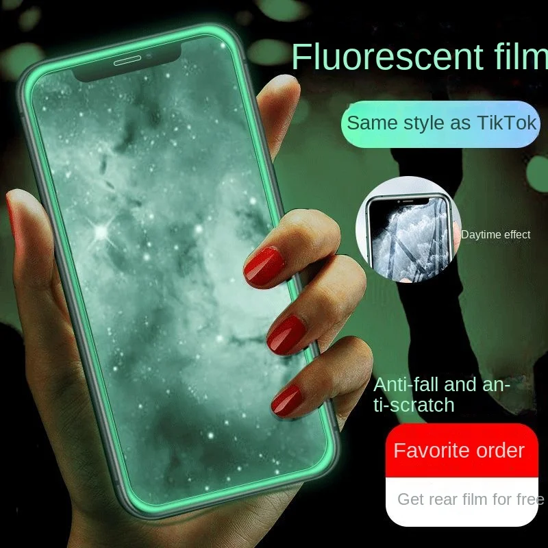 

Luminous Silicone Shockproof Phone Case for Iphone 13 12 SE2 XSMAX XR HD Full Screen Tempered Film Iphone 11 Case