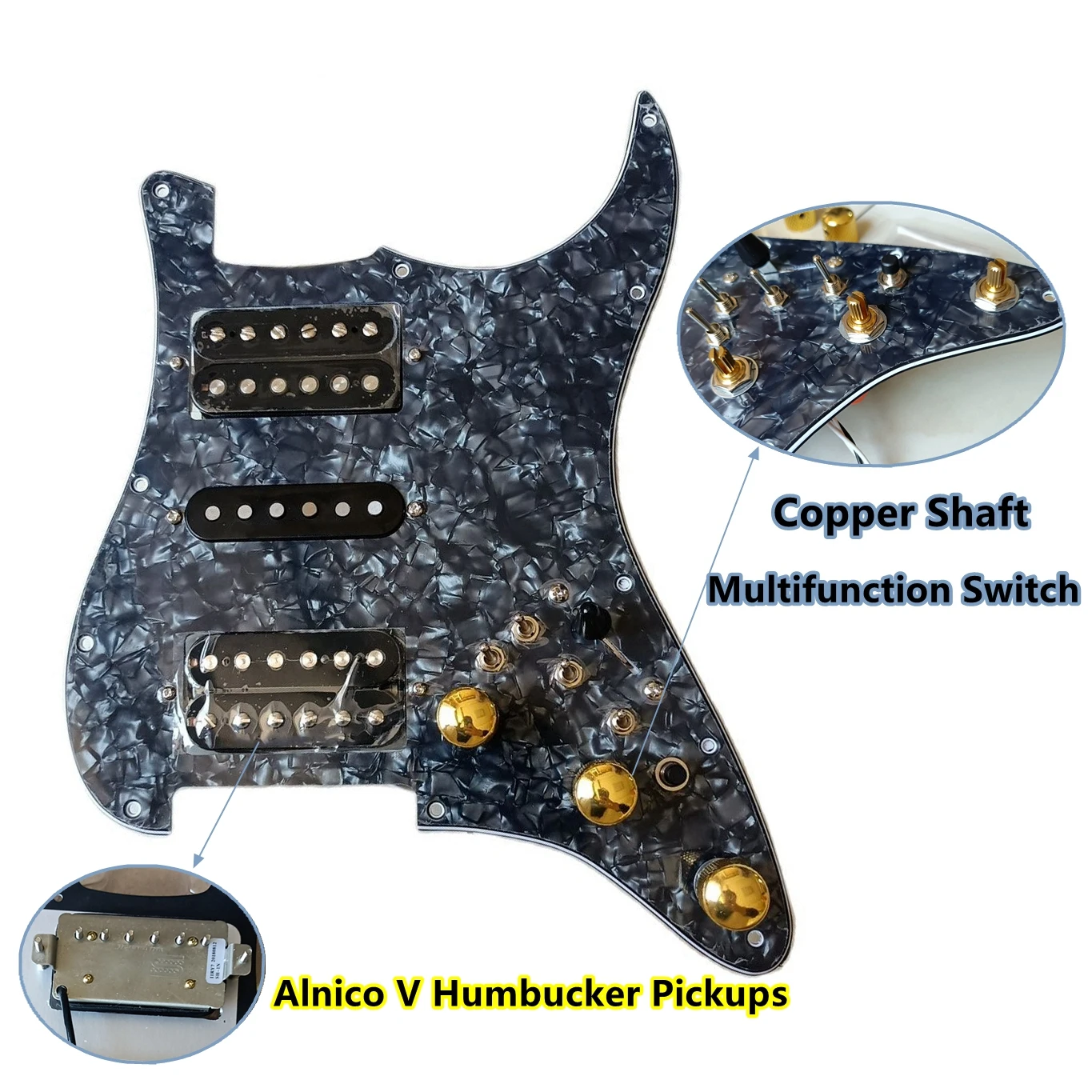 

HSH обновленный предварительно загруженный ST Pickguard Набор многофункциональный Переключатель Черный SH1n 59 и TB-4 Пикапы 20 стилей комбинации