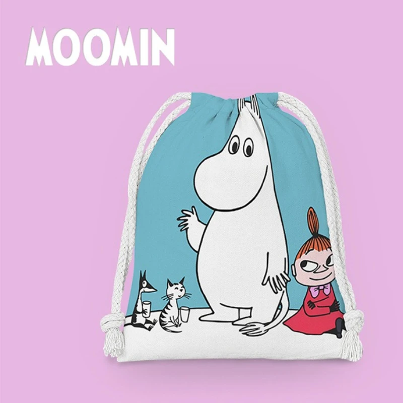 Мешочек на шнурке из серии Kawaii Anime Moomins, с мультяшным дизайном, милый, с HD-печатью, большой вместимости, портативная сумка для хранения, подарок (art.: 3920db07c1b74) - 3920db07c1b74