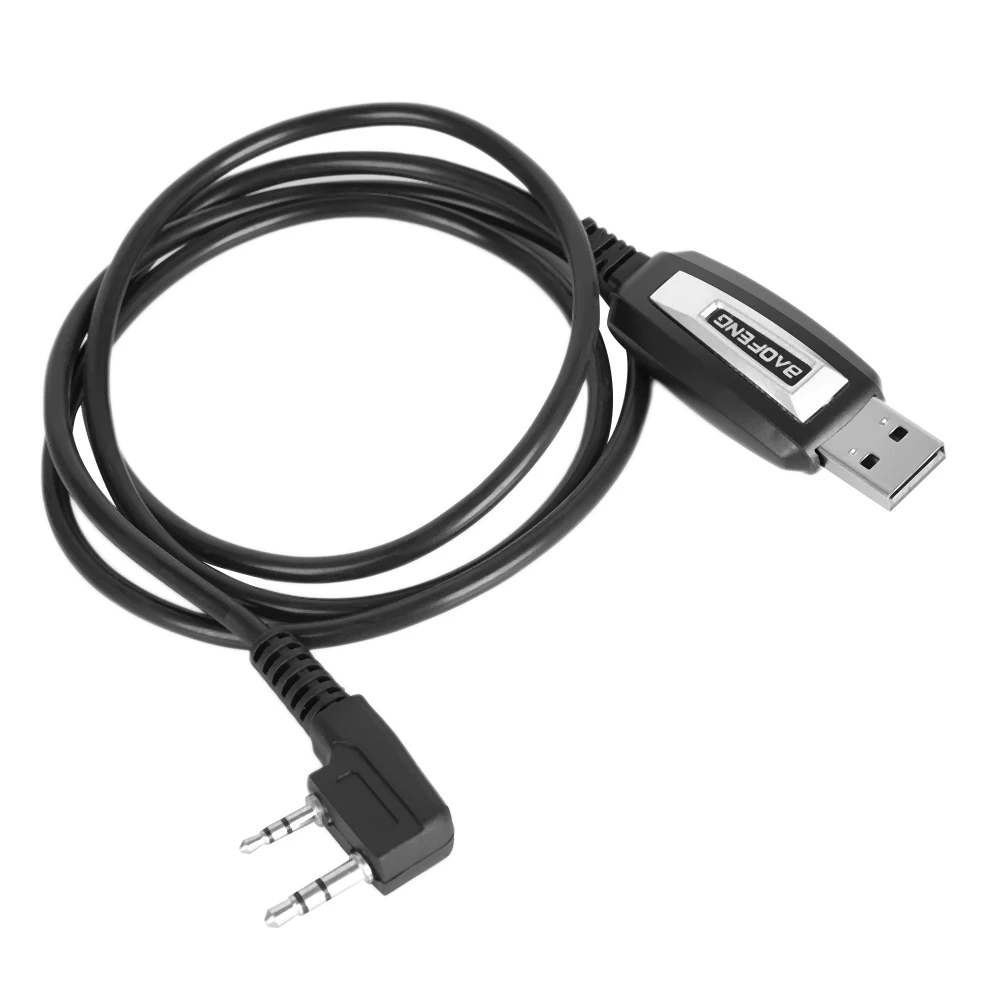 BAOFENG 2 Pins Plug USB Programming Cable for Walkie Talkie for UV-5R serise BF-888S Kenwood wouxun Walkie Talkie Accessories CD