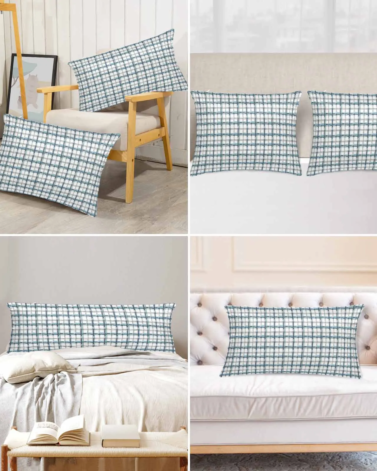 Клетчатая Акварельная градиентная ручная роспись петля для кровати атласная