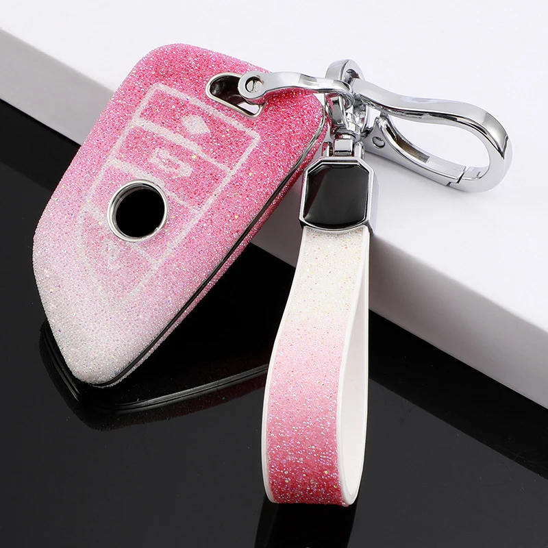 

Diamond Car Key Case Cover Shell Protector for BMW X1 X3 X5 X6 Series 1 2 5 7 F15 F16 E53 E70 E39 F10 F30 G30 Remote Keychain
