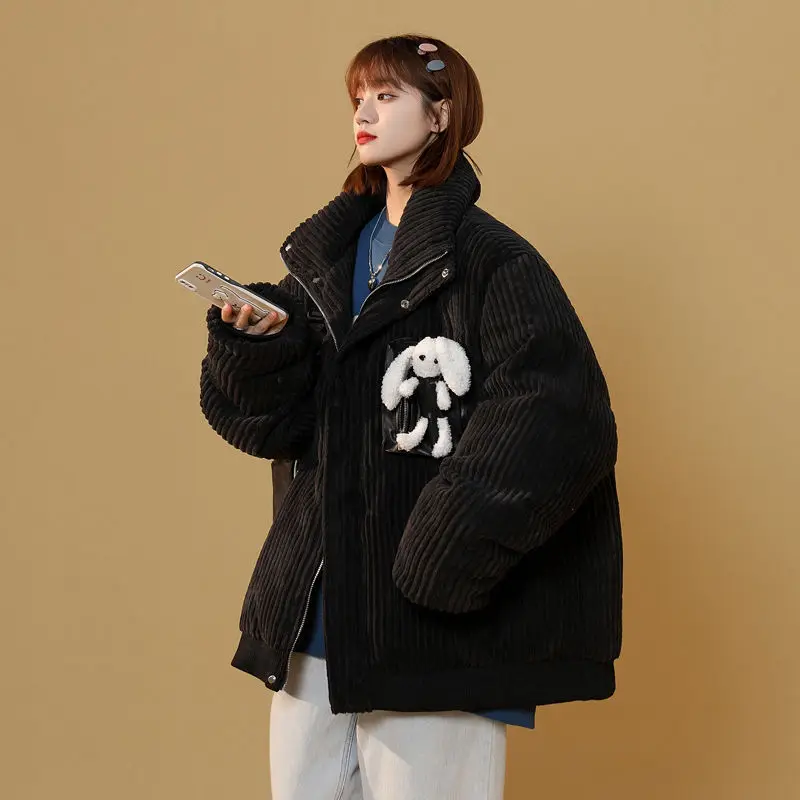 New Winter Coat for Women Corduroy Bread Jacket Parkas Jackets Oversize Warm Cotton-padded Jacket Korean Fashion