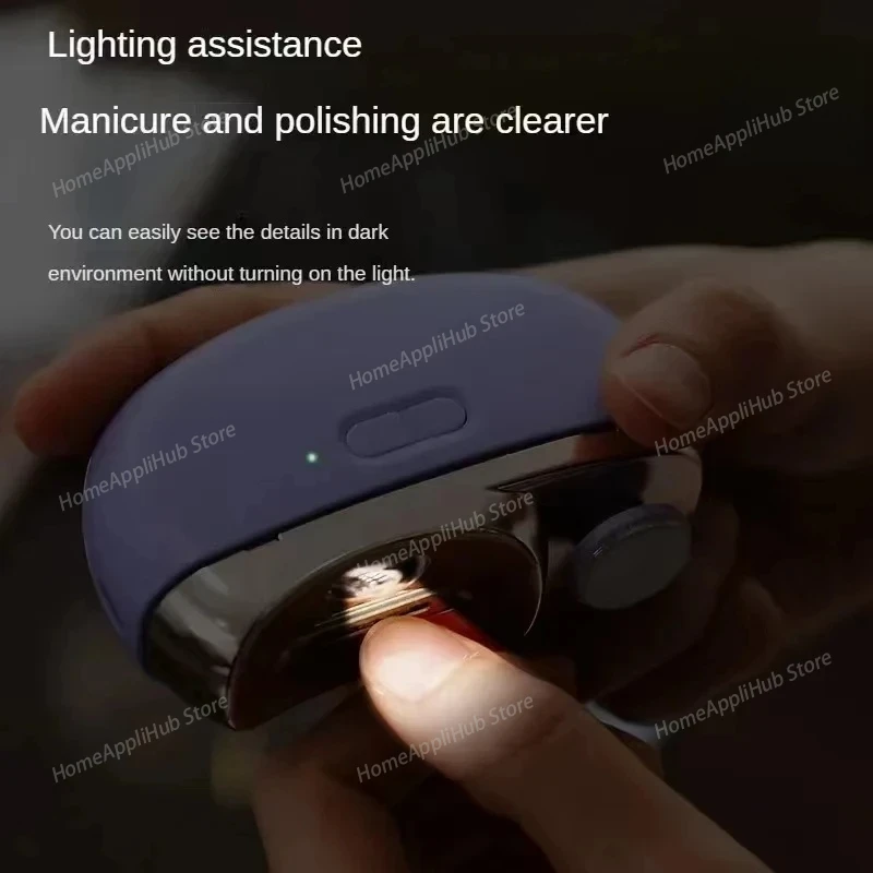 Фото USB автоматическая электрическая машинка для стрижки ногтей с чистящей щеткой, триммер для ногтей, шлифовальная машина, полировщик, резак для ногтей, инструменты для маникюра и педикюра №4