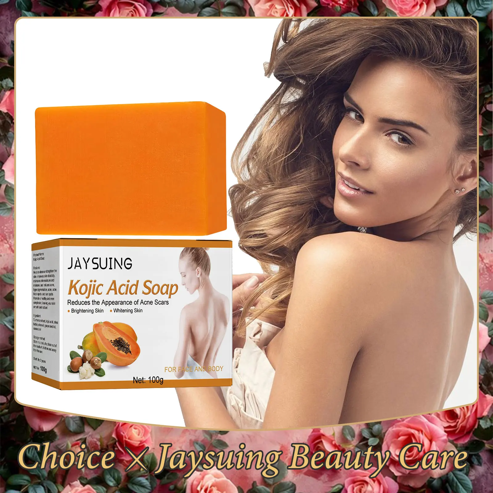 Осветляющее мыло Kojic для удаления рубцов от акне и темных пятен глубокое очищение
